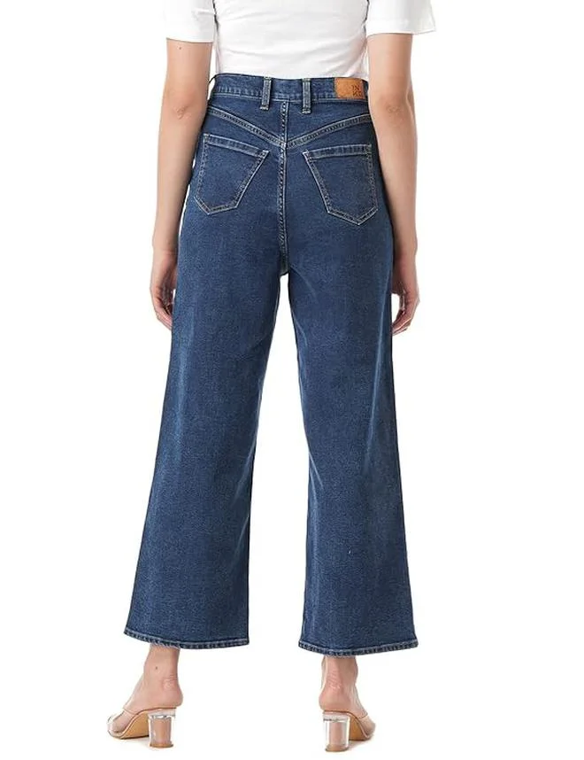inkd Denim divine Women's Stretchable Flare Fit Jeans - High-rise | Classic 5 Pocket Styling for Women | Best Price UAE